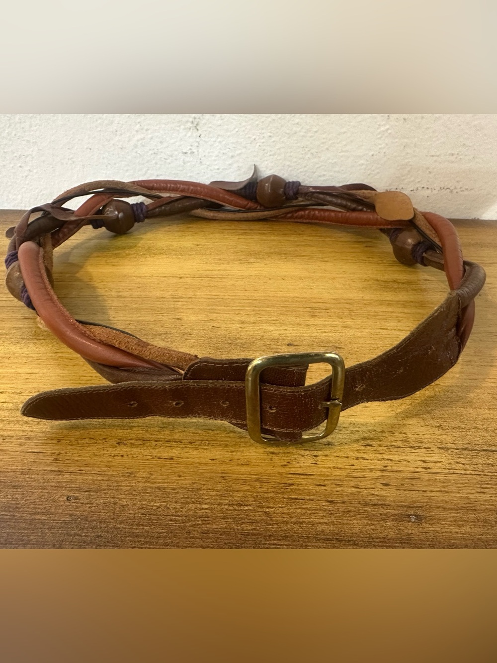 Rare vintage leather belt by Julia DePeralta.